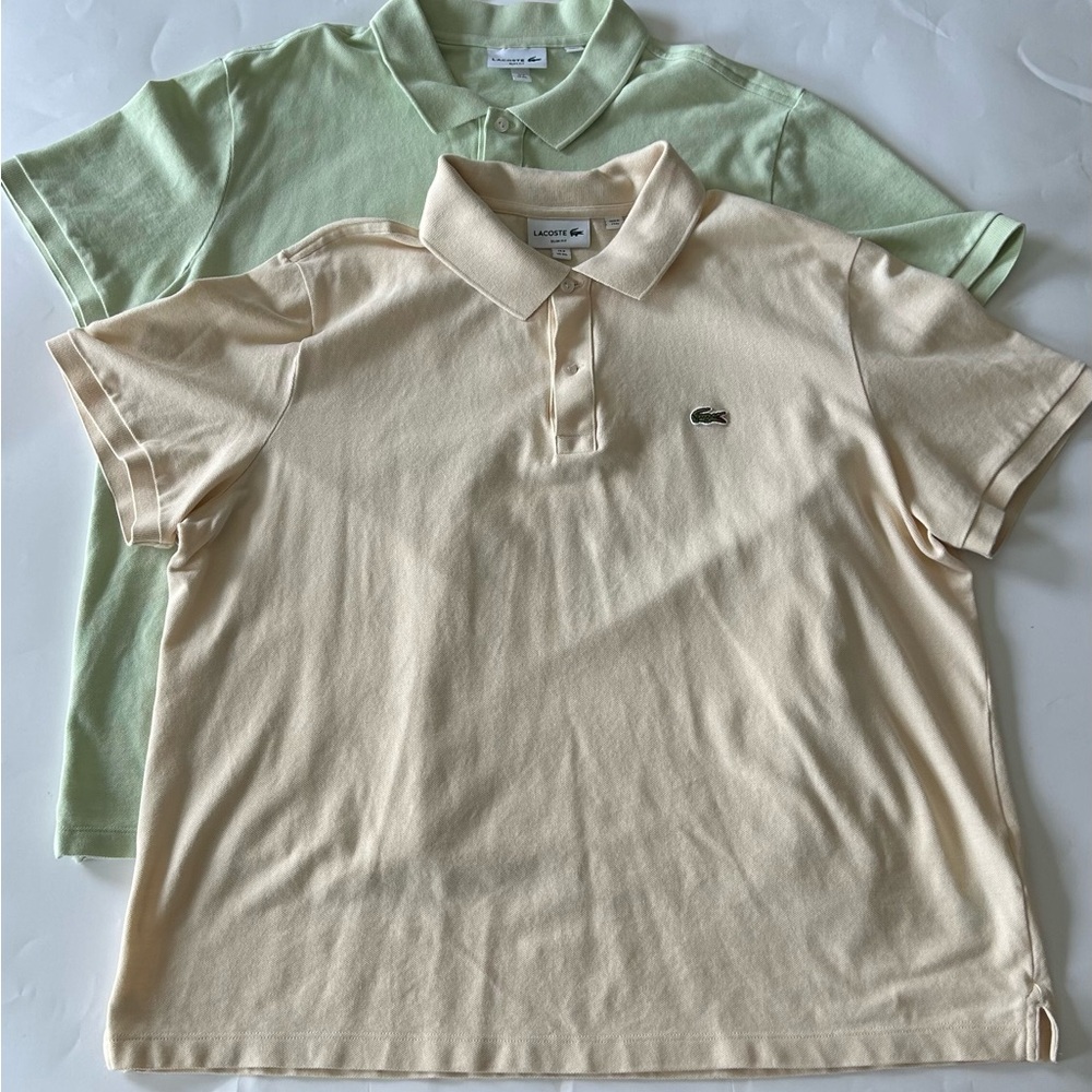 Lot of 2 Lacoste Men's Slim Fit Piqué Polos 100% Cotton Size 3XL EUC